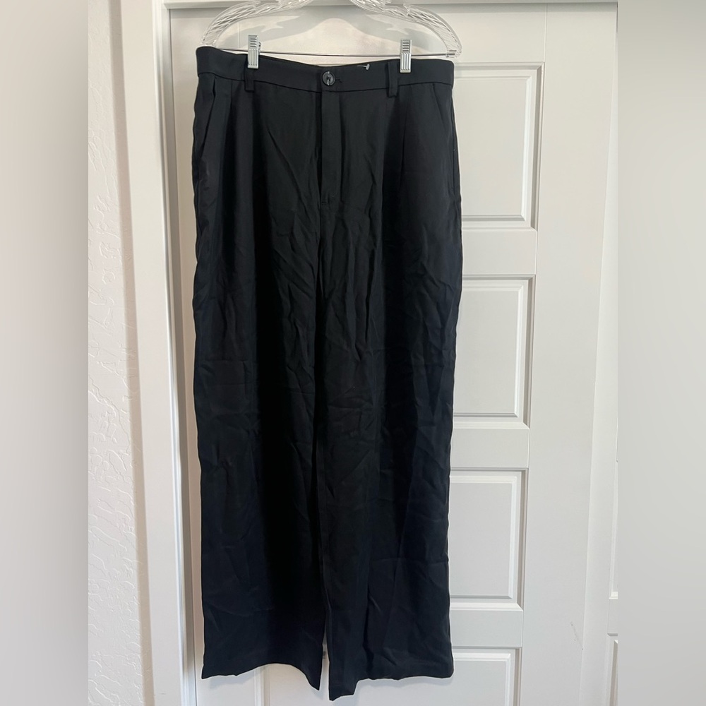 LOFT Soft Wide Leg Black Pants
